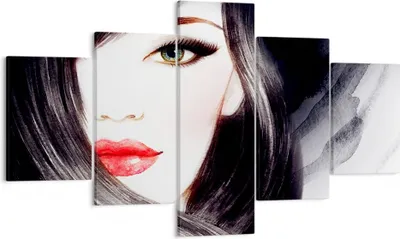 Produktbild von Bild auf Leinwand - Leinwandbild - Frau Gesicht - 125x70cm - Wand Bild - Wanddeko - Wandbilder - Leinwanddruck - Bilder - Kunstdruck - Wanddekoration - Leinwand bilder - Wandkunst - EA125x70-3779