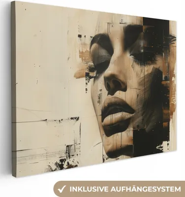 Leinwandbild Abstrakt Frau Modern Bilder Wandbild 60X40 Cm