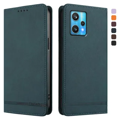 Produktbild von Hülle für Realme 9 4G/Realme 9 Pro+ 5G, Retro Kunstleder Ständer Klapphülle mit Kartenfächer und Magnetische Grün