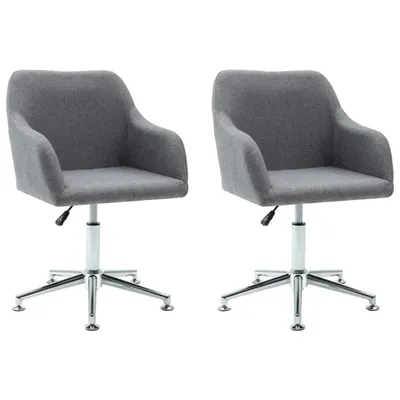 Image de vidaXL Chaise de salle à manger pivotante 2 pcs. Tissu gris clair