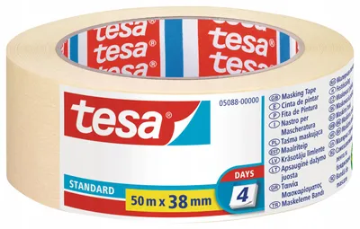 Produktbild von TESA Standard, Maler-Abdeckband, Papier, Weiß, Universal, 2 Tag(e), 50 m
