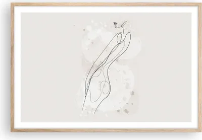 Produktbild von Gerahmtes Poster - Rahmen in heller Eiche - Minimalismus Körper Frauen - 91,5x61 cm - Wand Bild - Wanddeko - Wandbilder - Kunstposter - Wandposter - Bilderrahmen - Bilder - Kunstdruck P2NAA91x61-4831
