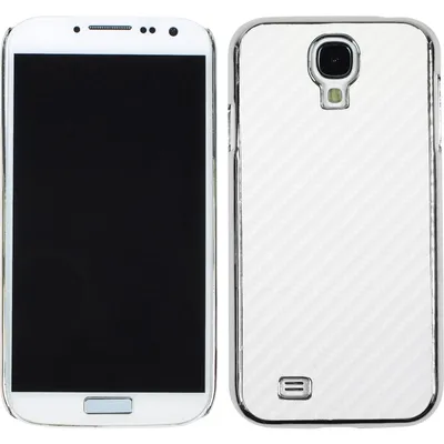 Produktbild von PhoneNatic Case kompatibel mit Samsung Galaxy S4 - Hülle weiß Carbonoptik Hard-case + 2 Schutzfolien
