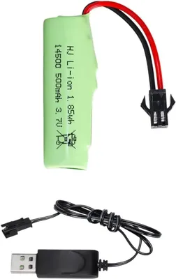 Productafbeelding van YUNIQUE GREEN-CLEAN-POWER Lithium-ion batterij, 3.7V, 500mAh, met USB-oplaadkabel, geschikt als vervangingsbatterij voor RC-auto's DE35, DE38, DE40, DE50, TB202, TM201, TC141
