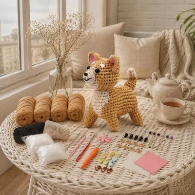 Productafbeelding van ProximaX Haakset Shiba Inu Amigurumi voor beginners, inclusief garen en video-instructies