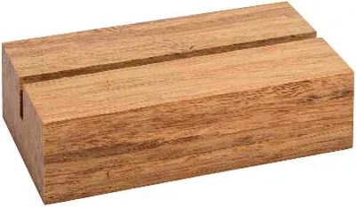 Produktbild von Tischkartenhalter 105mm Bambus, dunkel / Tischaufsteller / Werbeaufsteller / Schildhalter / Einsteckschlitz / Kartenhalter / Holz / Menükartenhalter / Speisekartenhalter - Zeigis®