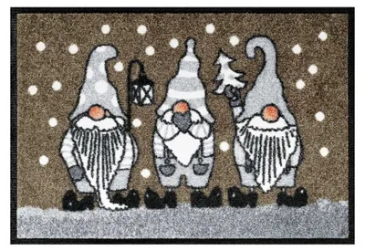 Produktbild von Fußmatte Winterzwerge Taupe 40x60 cm, für Innen und Außen, waschbar