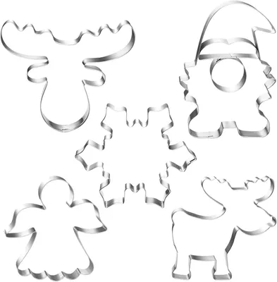 Productafbeelding van Uitsteekvormen voor kerstkoekjes - Set van 5
