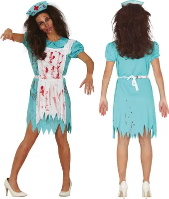 Productafbeelding van Zombie-verkleedpak voor dames, model verpleegster, maat: L