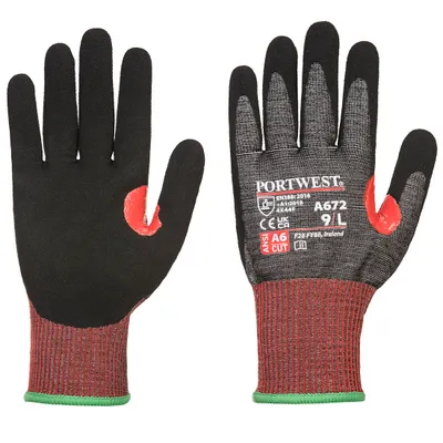 Produktbild von Portwest A672 CS AHR13 NITRILSCHAUM-Schnittschutzhandschuh Black Gr. S