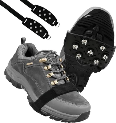 Immagine prodotto di Chiodi antiscivolo per scarpe, con 7 punte, adatti per scarponi da montagna, ghiaccio e neve, con suole antiscivolo