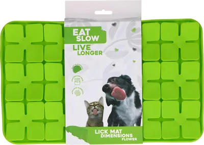 Obrázok produktu pre Podložka na lízanie Eat Slow Live Longer Kvet zelený, rozmery: 21 x 34 cm