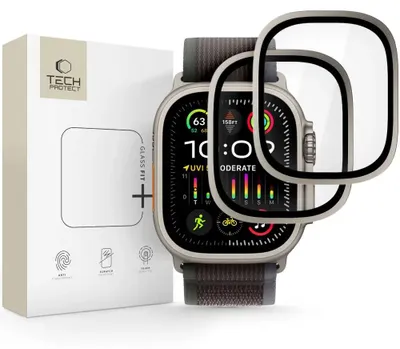 Produktbild von Gehärtetes Glas für Apple Watch Ultra 3/2/1 49mm, 2 Stück, Tech-Protect Glass Ring, Titanium