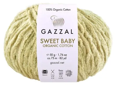 Obrázek produktu pro Gazzal Sweet Baby,bavlna, certifikáty GOTS/Oeko-Tex, světle zelená, 50g/75m