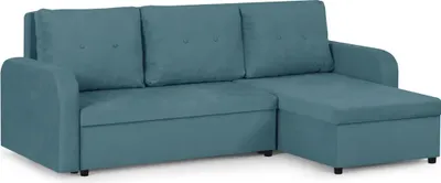 Produktbild von KomfortWelt24 Ecksofa mit Schlaffunktion und praktischem Bettkasten - Bequemer Eckcouch 214x140 cm L-Form BERLIN Türkis