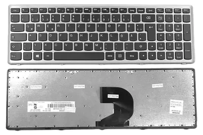 Produktbild von DE Schwarz Tastatur mit Grau Rahmen, Ohne Beleuchtung kompatibel für Lenovo IdeaPad P500A