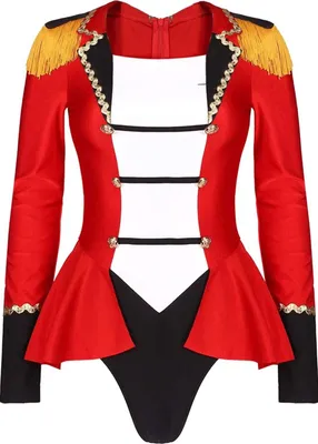 Produktbild von Damen Zirkus Ringermaster Kostüm Gr. 3XL Langarmige Bodysuit Overall Zirkusdirektor Outfit Tanz Kostüm Karneval Party
