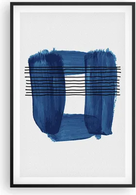 Produktbild von Gerahmtes Poster - Schwarzer Rahmen - Abstraktion Aquarell Blau - 61x91,5 cm - Wand Bild - Wanddeko - Wandbilder - Wandposter - Bilderrahmen - Bilder - Kunstdruck - Wandbild - P2BPA61x91-4223