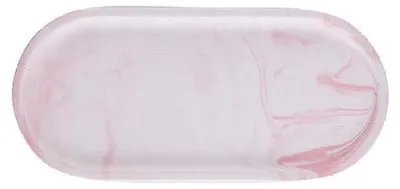 Image de Solidchoice - Assiette ovale en porcelaine avec motif marbré