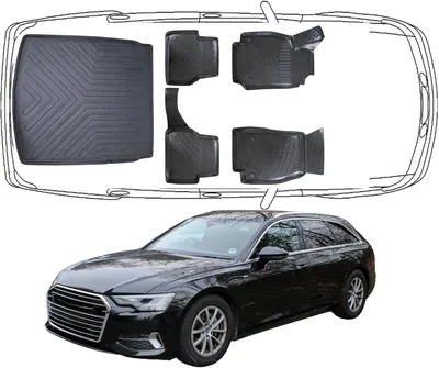 Produktbild von 3D Fußmatten & Kofferraumwanne Auto Set Kompatibel mit Audi A6 C8 Avant Kombi ab 2018