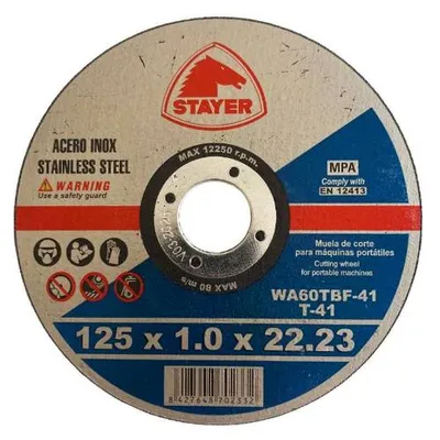 Obrázek produktu pro Řezný kotouč na kov STANDARD T41, Ø 125 x 1 x 22,23 mm, STAYER