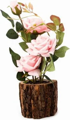 Produktbild von Kunstblume Rose im Topf 27cm - Pflegeleichte Deko Pflanze wie echt für Büro & Zuhause