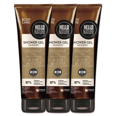 Produktbild von Duschgel mit Kokosöl BIO Sanfte Reinigung & Pflege Körperpflege Naturkosmetik, 3x 250ml