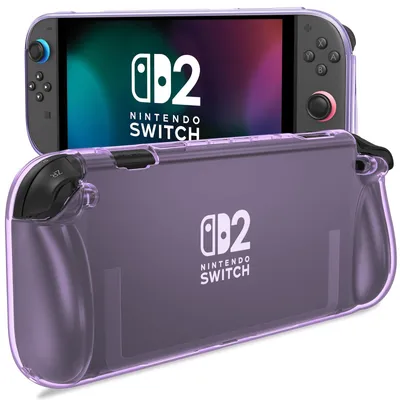 Immagine prodotto di Custodia ProCase per Nintendo Switch 2 (modello 2025), resistente ai graffi e agli urti, con impugnatura ergonomica - colore: viola trasparente