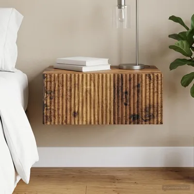 Produktbild von vidaXL Wandmontierter Nachttisch Altholz 49 x 34,5 x 20 cm