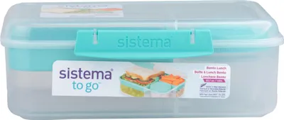 Zdjęcie produktu dla Sistema® TO GO™ Trzykomorowe pudełko z pojemnikiem na jogurt i 2 tackami 1,65 l, miętowe