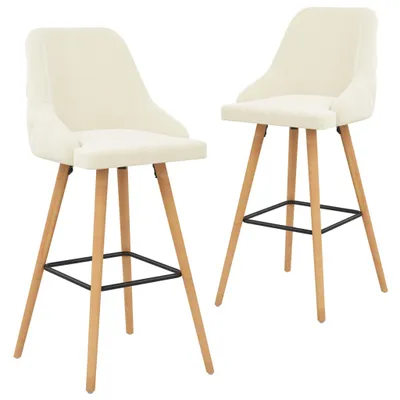 Obrázok produktu pre sada 2 bukových barových stoličiek 48 x 106 x 55 cm krémová