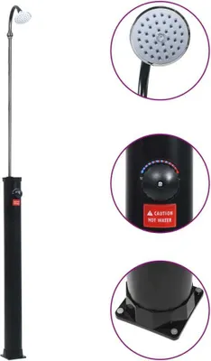 Image de Douche solaire de jardin Noir 215 cm 8 L