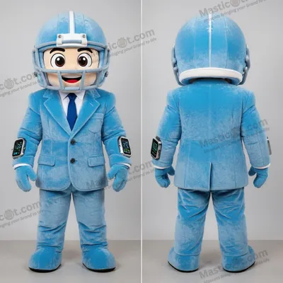 Produktbild von Himmelblaues, MASTICOT glänzendes American-Football-Helm-Maskottchen