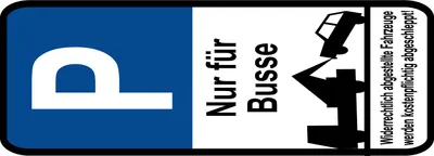 Produktbild von vianmo Blechschild 27x10 cm Parkplatz P nur für Busse