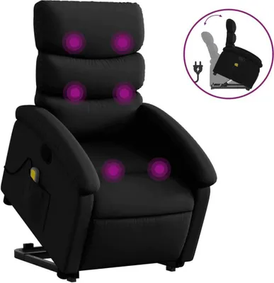 Produktbild von vidaXL Massagesessel mit Aufstehhilfe Schwarz Kunstleder