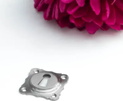 Produktbild von Schlüssellochrosette für Zimmertüren - edles Design |BB| Nickel Matt.