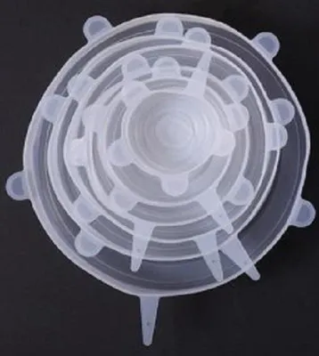 Immagine prodotto di Coperchi in silicone flessibile – confezione da 6 pezzi – coperchi sottovuoto riutilizzabili – resistenti – universali – colore bianco