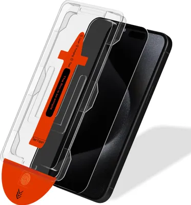 Produktbild von 1-Pack iPhone 15 Pro Max Displayschutzfolie - Gehärtetes Glas | [Automatische Installation] - Blasenfrei