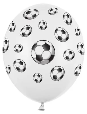Zdjęcie produktu dla Balony PartyDeco Piłka Nożna białe 50 szt.