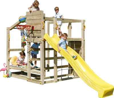 Produktbild von Spielturmking Spielturm CROSSFIT mit Rutsche - Gelb DH752