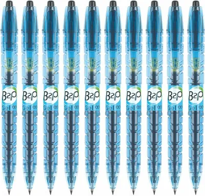 Produktbild von Pilot Roller Gel B2P Begreen BL-B2P-7-BG-FF 0,7 mm Spitze Schwarze Tinte 10 Stück Packung