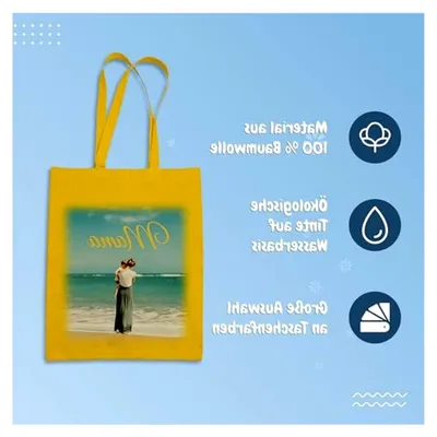 Produktbild von Personalisierbarer Selbst Gestalten mit Foto und Text Wiederverwendbare Einkaufstasche