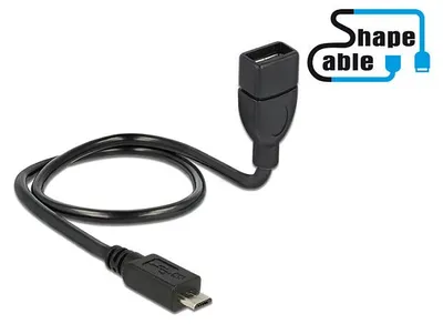 Image de DELOCK Kabel USB 2.0 micro B Stecker > USB 2.0 A Buchse OTG ShapeCable 50 cm