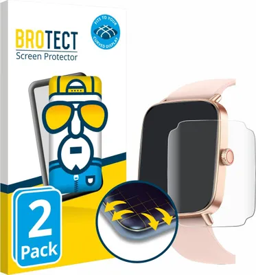 Produktbild von 2x BROTECT Fullscreen Schutzfolie für Fitpolo IDW28 1.85" Displayschutz Folie Fullcover Klar Transparent