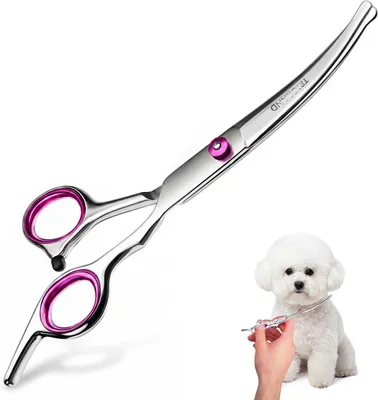 Imagen del producto de Tijeras curvas para perros con punta redonda, seguras, para perros y gatos, 1 unidad, para el cuidado del pelaje