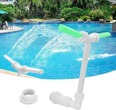 Produktbild von Famanu Pool-Wasserfall mit doppelten Sprühköpfen - Verstellbare Höhe und Sprührichtung