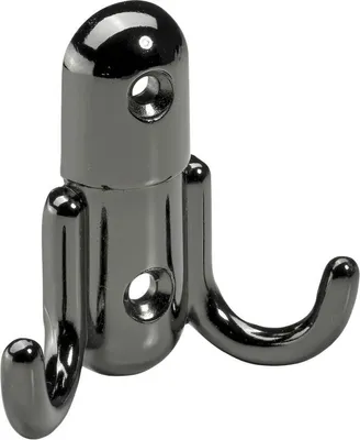 Produktbild von Hettich Mantelhaken 6 x 5,5 x 2,2 cm verchromt schwarz - 1 Stück