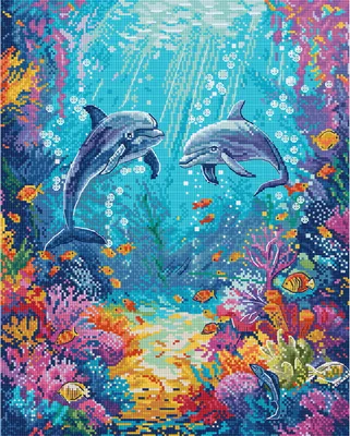Produktbild von Letistitch Kreuzstich Stickpackung "Meeresleben", Zählmuster, 26x32cm