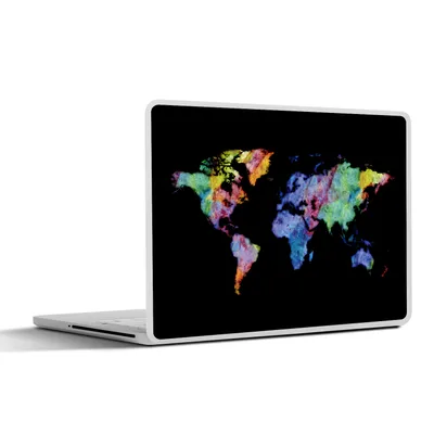 Produktbild von MuchoWow® Laptop Aufkleber Sticker Cover Weltkarte - Regenbogen - Aquarell 25x18 cm - Laptop-Deko