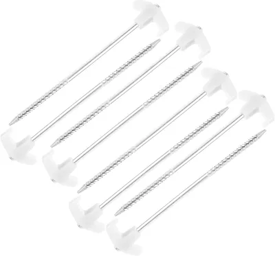 Produktbild von leuchtend orangefarbene Zeltnägel, robuster Kunststoff, für Sandboden, Garten, Camping.